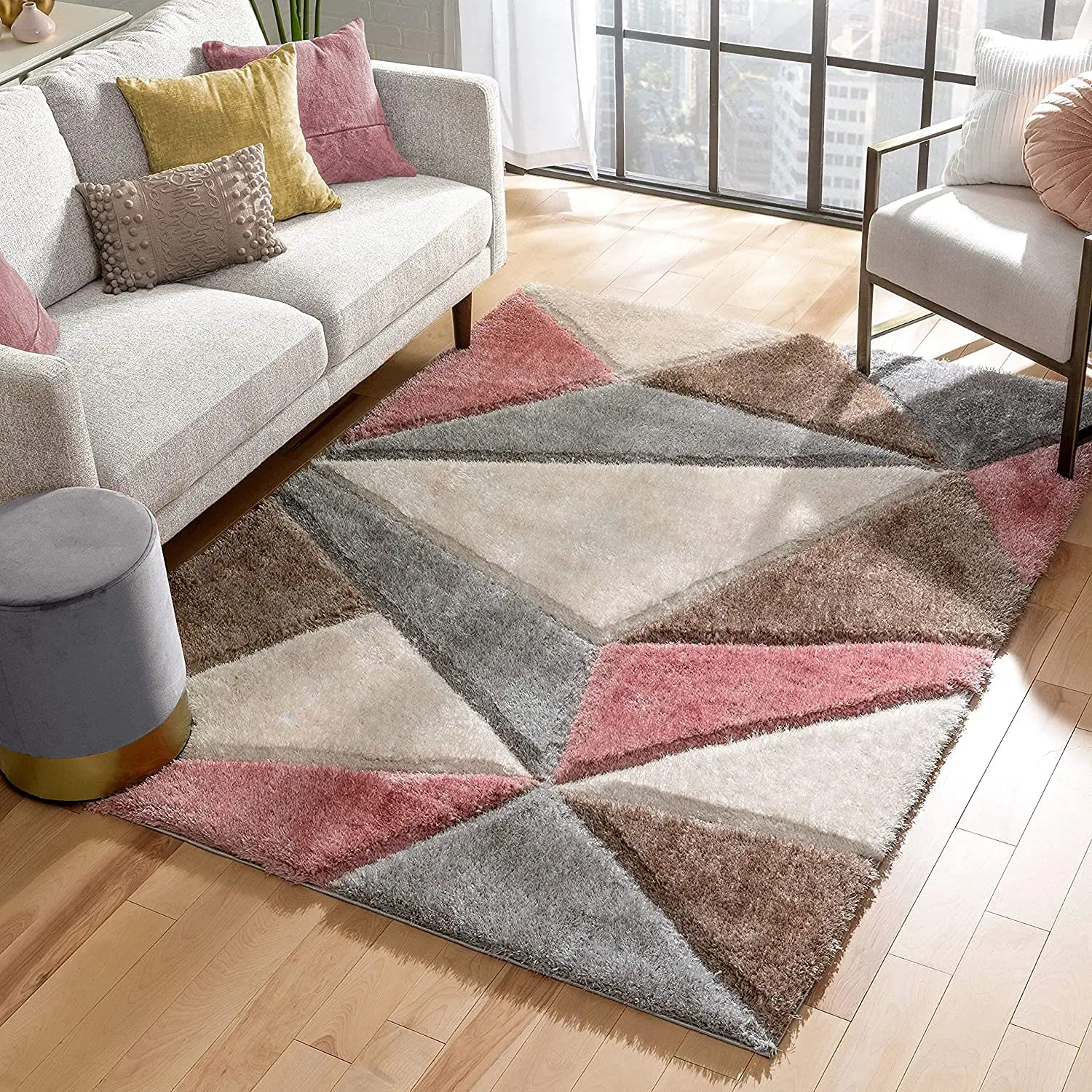 Handcrafted-Super-Soft-Microfiber-Shaggy-Pink-Silver-Beige-Ivory-Carpet-Nuha-Rugs-6709290