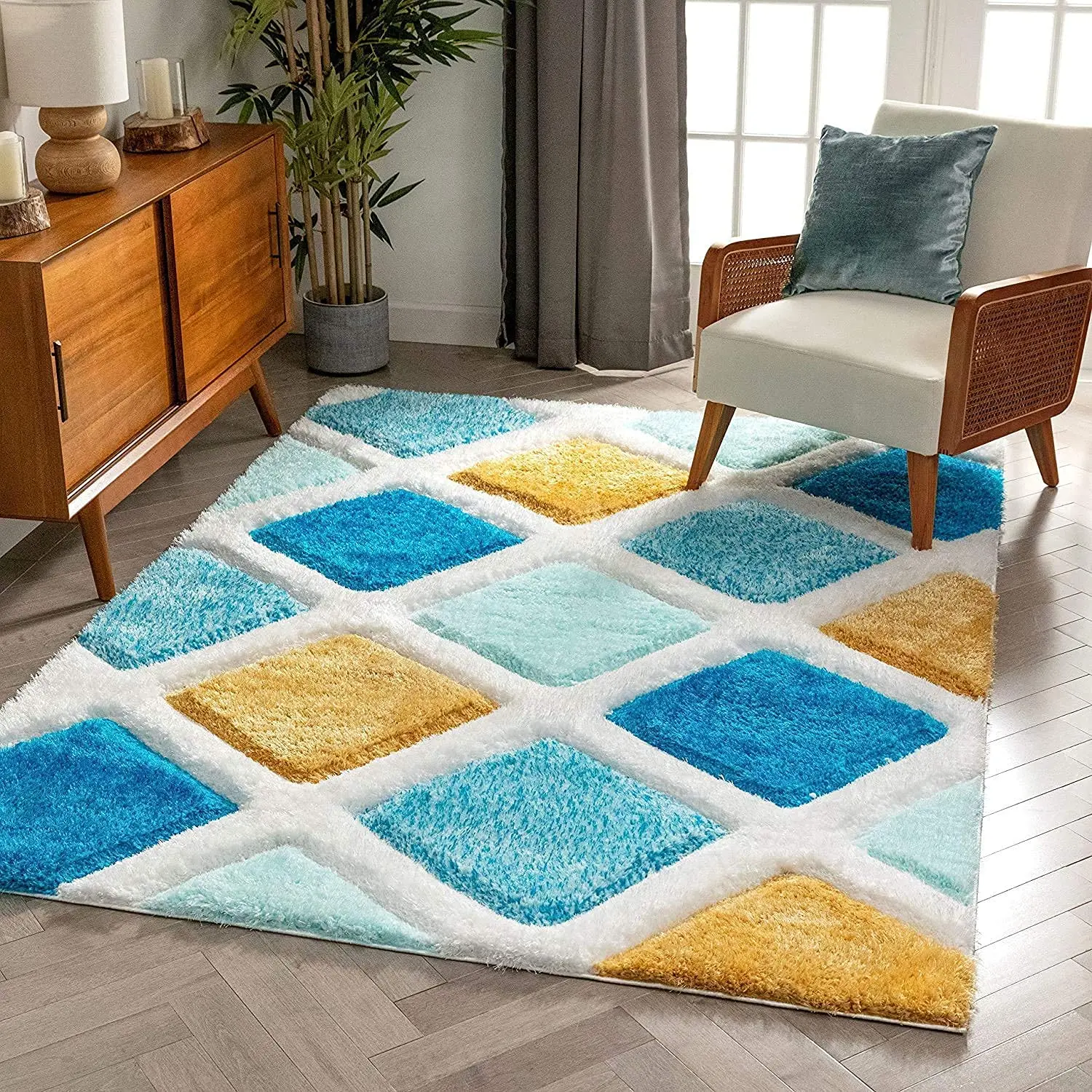 Handcrafted-Super-Soft-Microfiber-Shaggy-Yellow-Turquoise-Ivory-Carpet-Nuha-Rugs-6710992